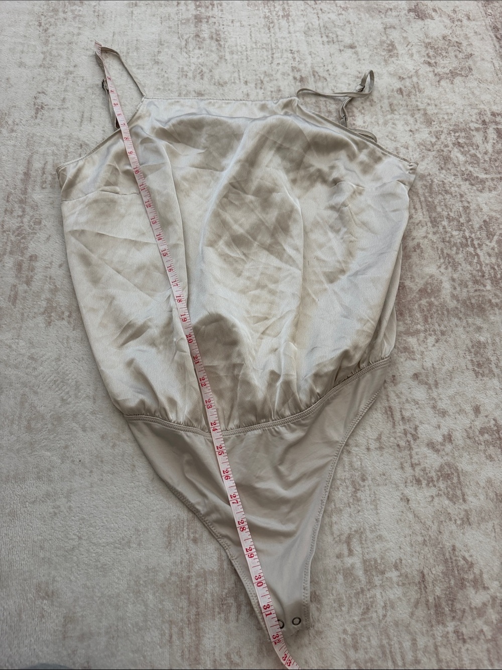 Abercrombie Silk Bow Tie Back Bodysuit Champagne Women’s XL - Picture 11 of 11